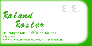 roland rosler business card